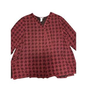 Catherine’s Top Size 4X Black/Red Knit